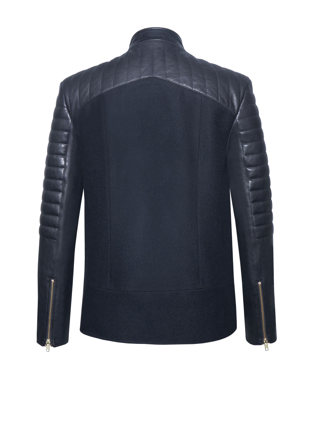 Übergangsjacke aus Kaschmir und Leder für Herren in Farbe schwarz. Ein Modell von Designer Stefan Eckert aus Hamburg