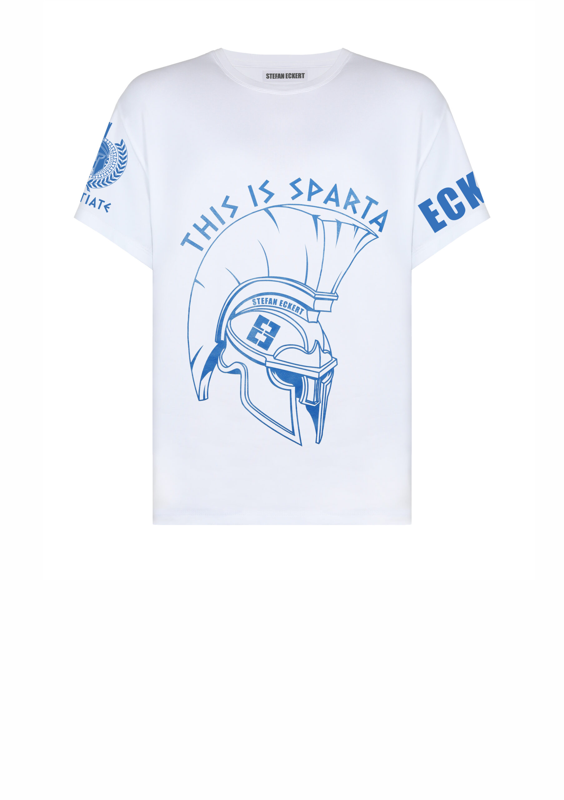 T Shirt Sparta White Made Of Organic Cotton By Designer Stefan Eckert