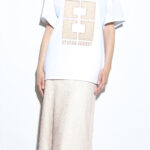 T-shirt-with-logo-embroidery-in-rose-python-leather,-sustainably-made-from-organic-cotton,-by-designer-Stefan-Eckert-Onlineshop