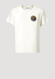 Designer T-Shirt by Stefan Eckert, made of high quality organic cotton, with smiley print and logo embroidery. For men and women. Available in two sizes.