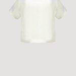 Designer T-Shirt by Stefan Eckert, made of high quality organic cotton, color ecru, with transparent sleeves. For women. Available in two sizes.