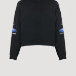 Designer Hoodie by Stefan Eckert, made of high quality organic cotton, color black, angel of the universe digital print. For women. Available in two sizes.