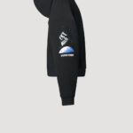 Designer Hoodie by Stefan Eckert, made of high quality organic cotton, color black, angel of the universe digital print. For women. Available in two sizes.