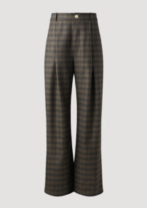 Weite Hose Karo. Anzughose kariert aus feiner Wolle in schwarz und braun für Damen von Designer Stefan Eckert. Erhältlich in Hamburg, London, New York, London und Paris. Suit pants checked made of fine wool in black and brown for women by designer Stefan Eckert. Available in Hamburg, London, New York, London and Paris.