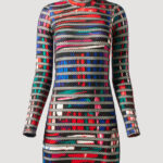 Paint Kleid mit Netzstreifen von Designer Stefan Eckert. Erhältlich in Hamburg, London, New York, London und Paris. Painting Dress with mesh stripes by designer Stefan Eckert. Available in Hamburg, London, New York, London and Paris.